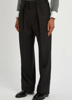 Striped wool trousers