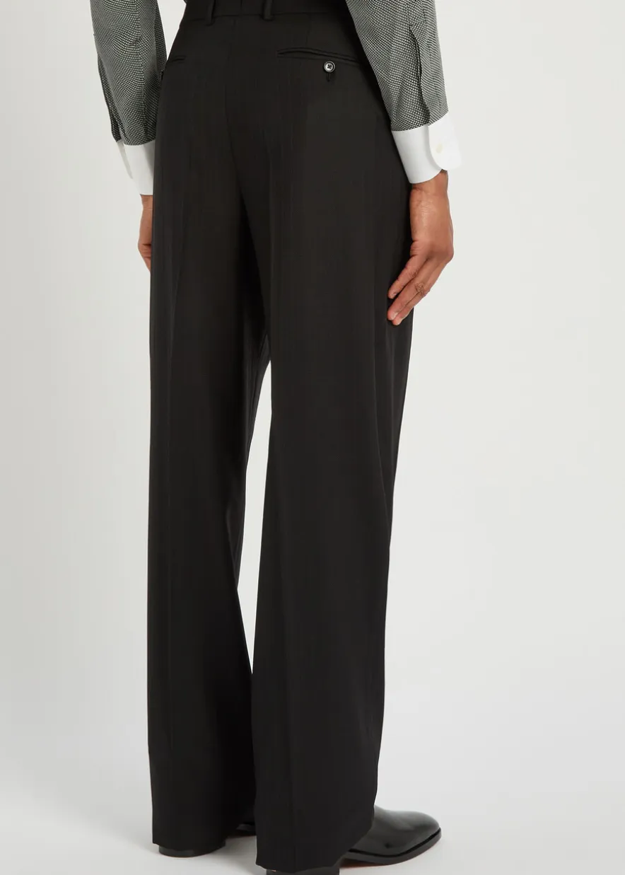 Striped wool trousers