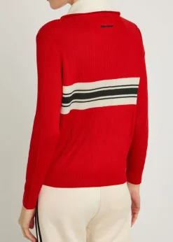 Stripe-intarsia knit cardigan