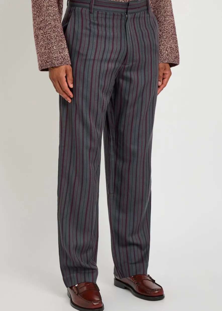 Stripe Slacker straight-leg wool and cashmere-blend trousers