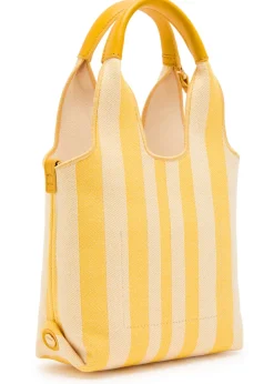 Stripy logo-jacquard canvas tote bag