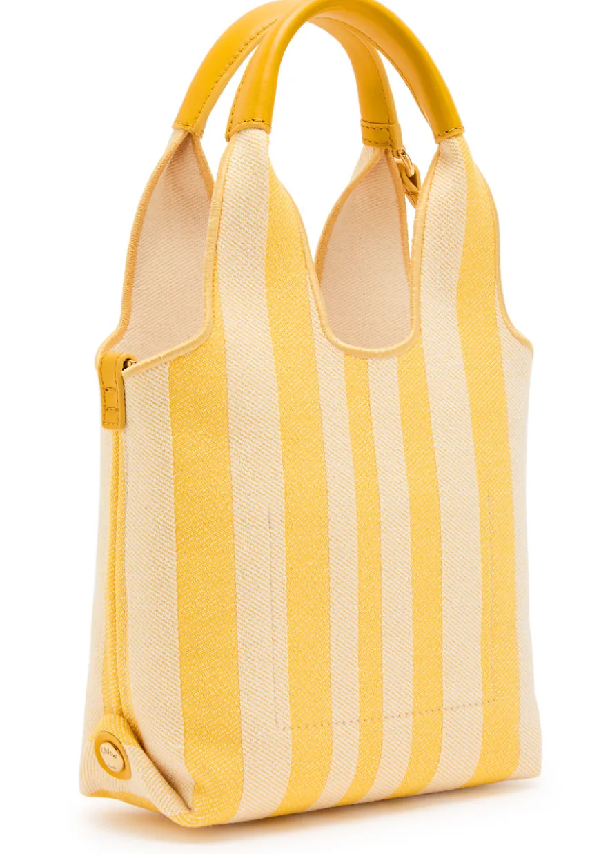 Stripy logo-jacquard canvas tote bag