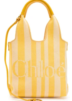 Stripy logo-jacquard canvas tote bag