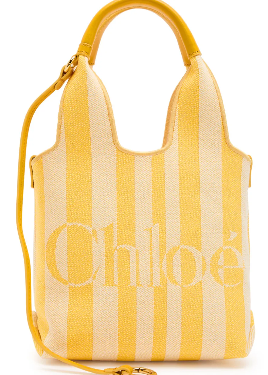 Stripy logo-jacquard canvas tote bag