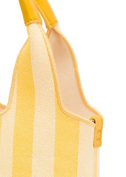 Stripy logo-jacquard canvas tote bag