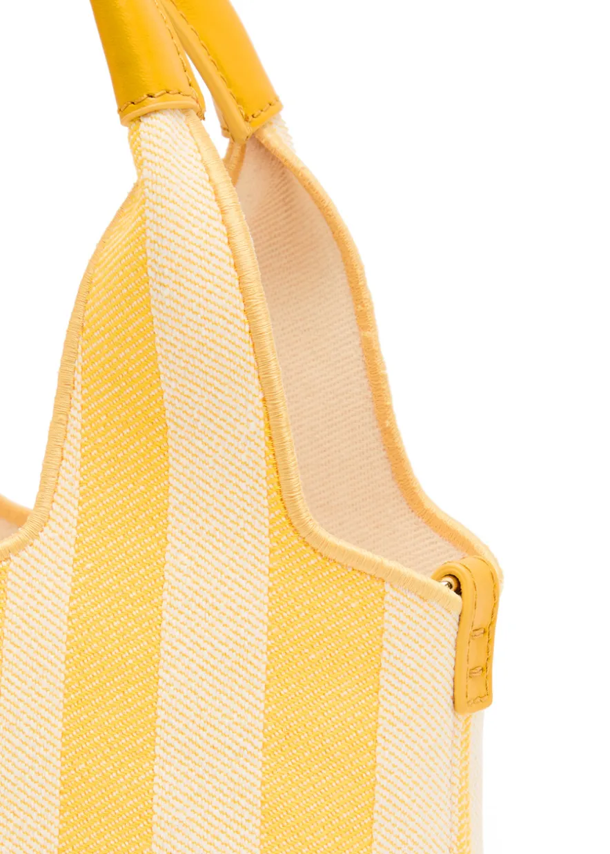 Stripy logo-jacquard canvas tote bag