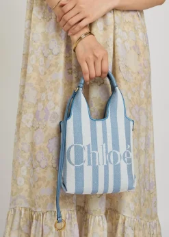 Stripy logo-jacquard canvas tote bag