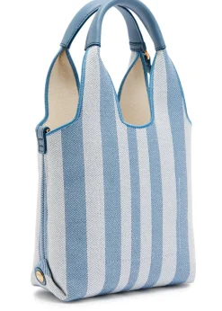 Stripy logo-jacquard canvas tote bag