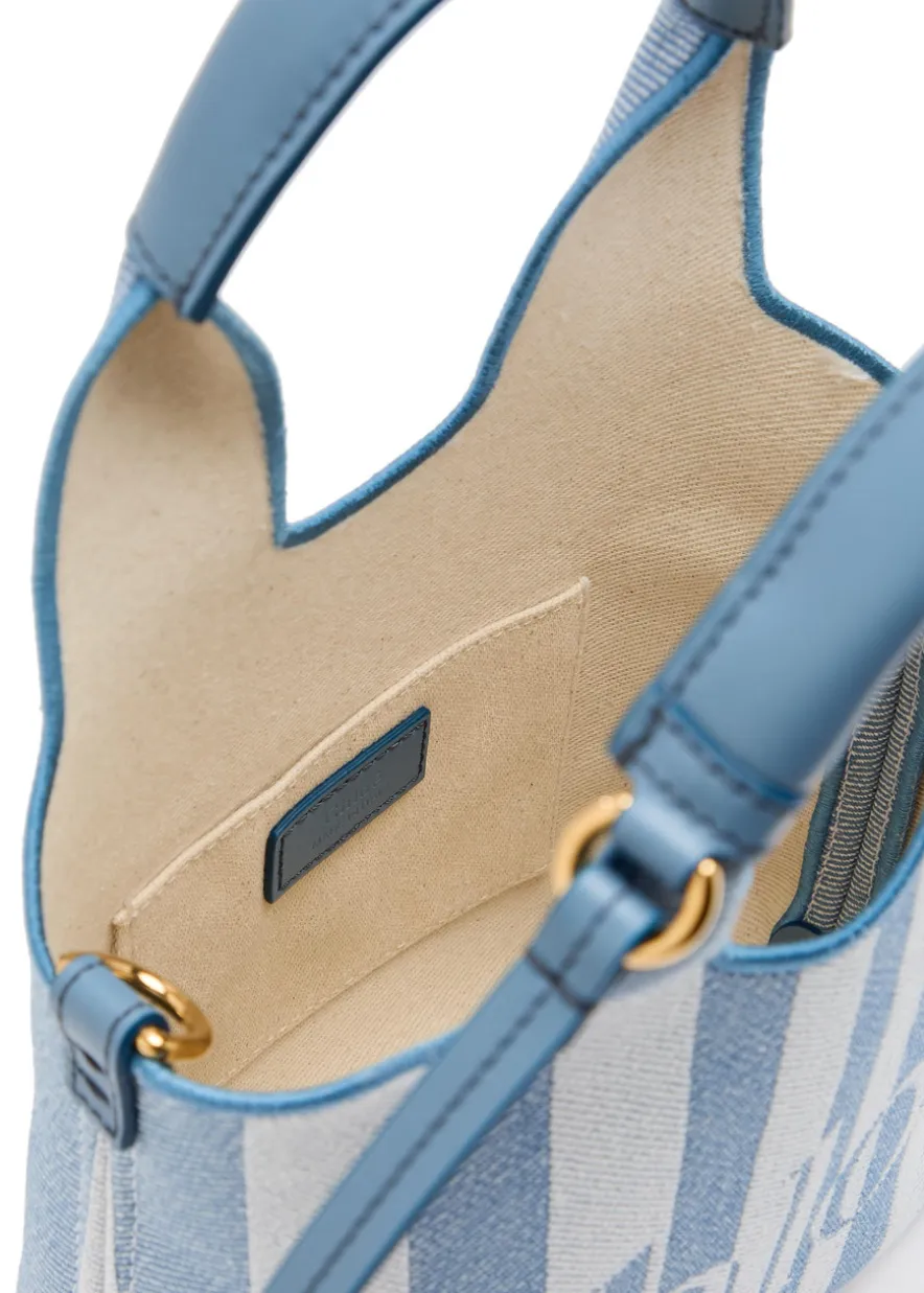 Stripy logo-jacquard canvas tote bag
