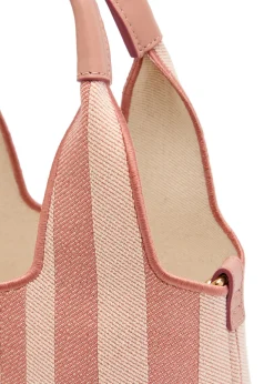 Stripy logo-jacquard canvas tote bag