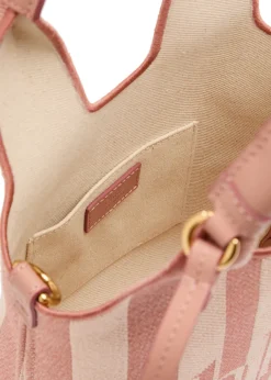 Stripy logo-jacquard canvas tote bag
