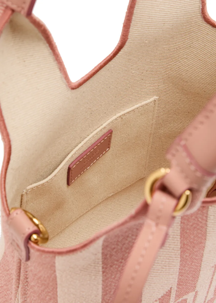 Stripy logo-jacquard canvas tote bag