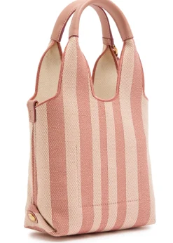 Stripy logo-jacquard canvas tote bag