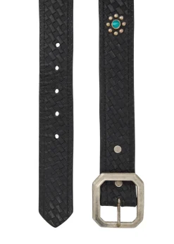 Studded Eagle leather belt