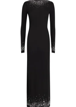Stud-embellished stretch-jersey maxi dress