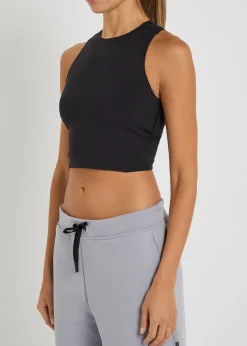 Studio cropped stretch-jersey top