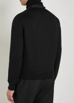 Suede and wool-blend jacket