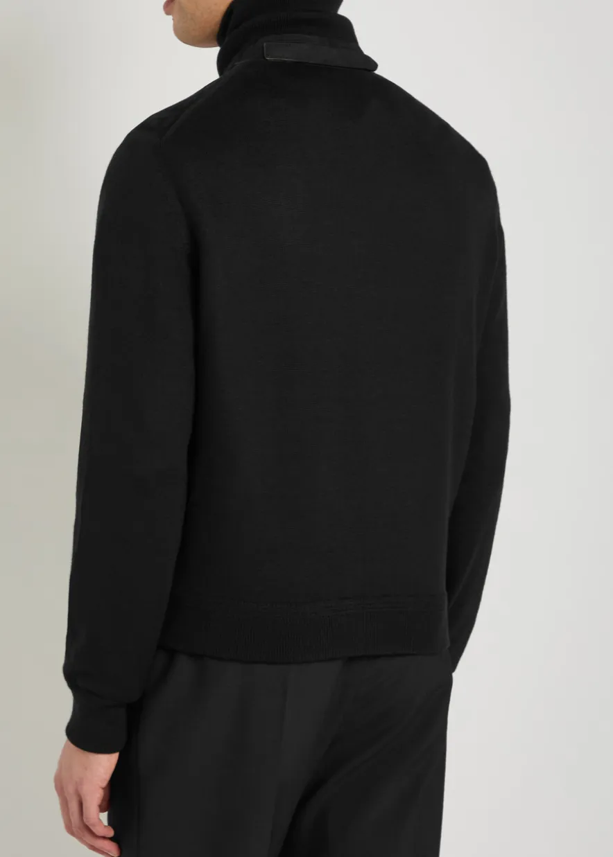 Suede and wool-blend jacket