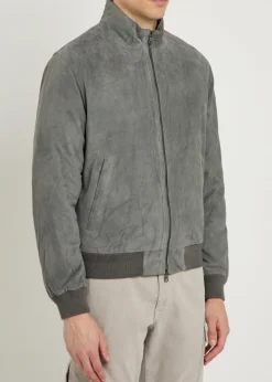 Suede bomber jacket
