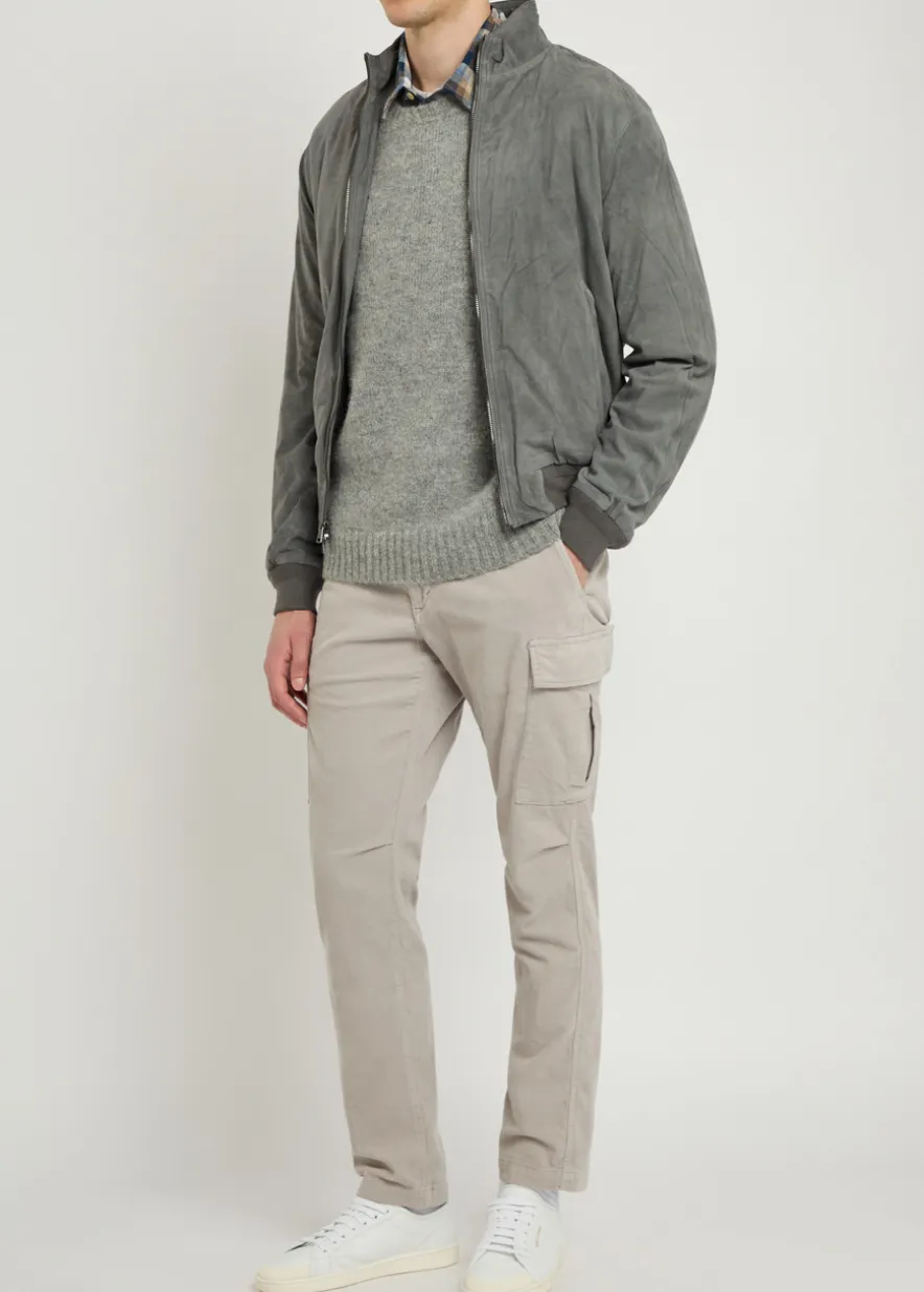 Suede bomber jacket