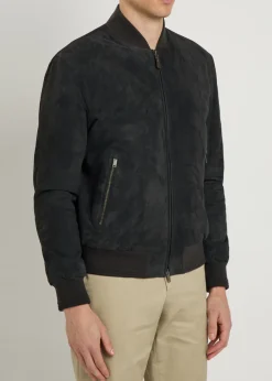Suede bomber jacket