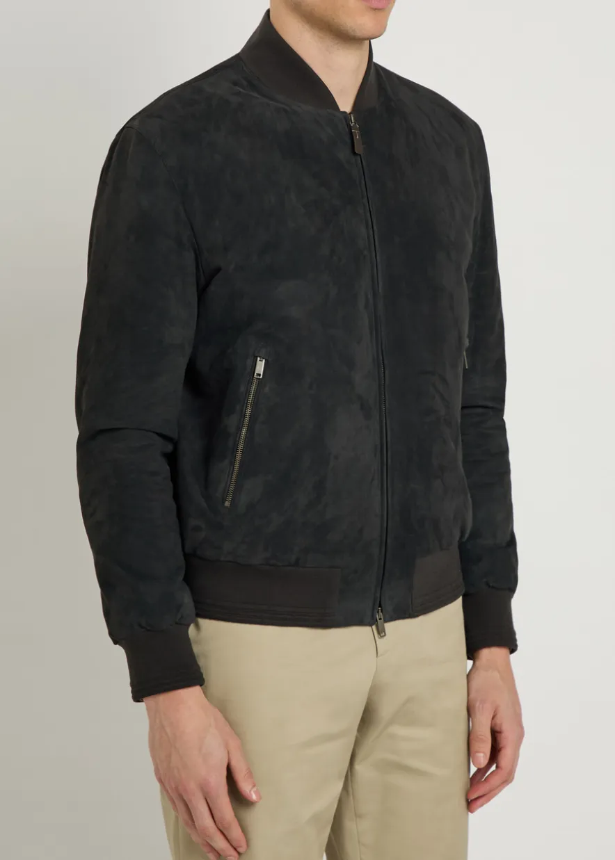 Suede bomber jacket