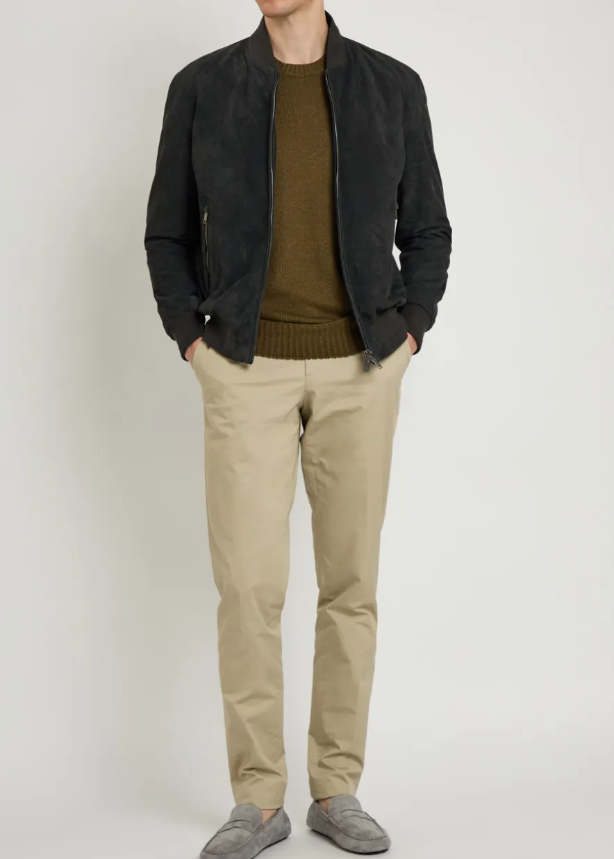 Suede bomber jacket