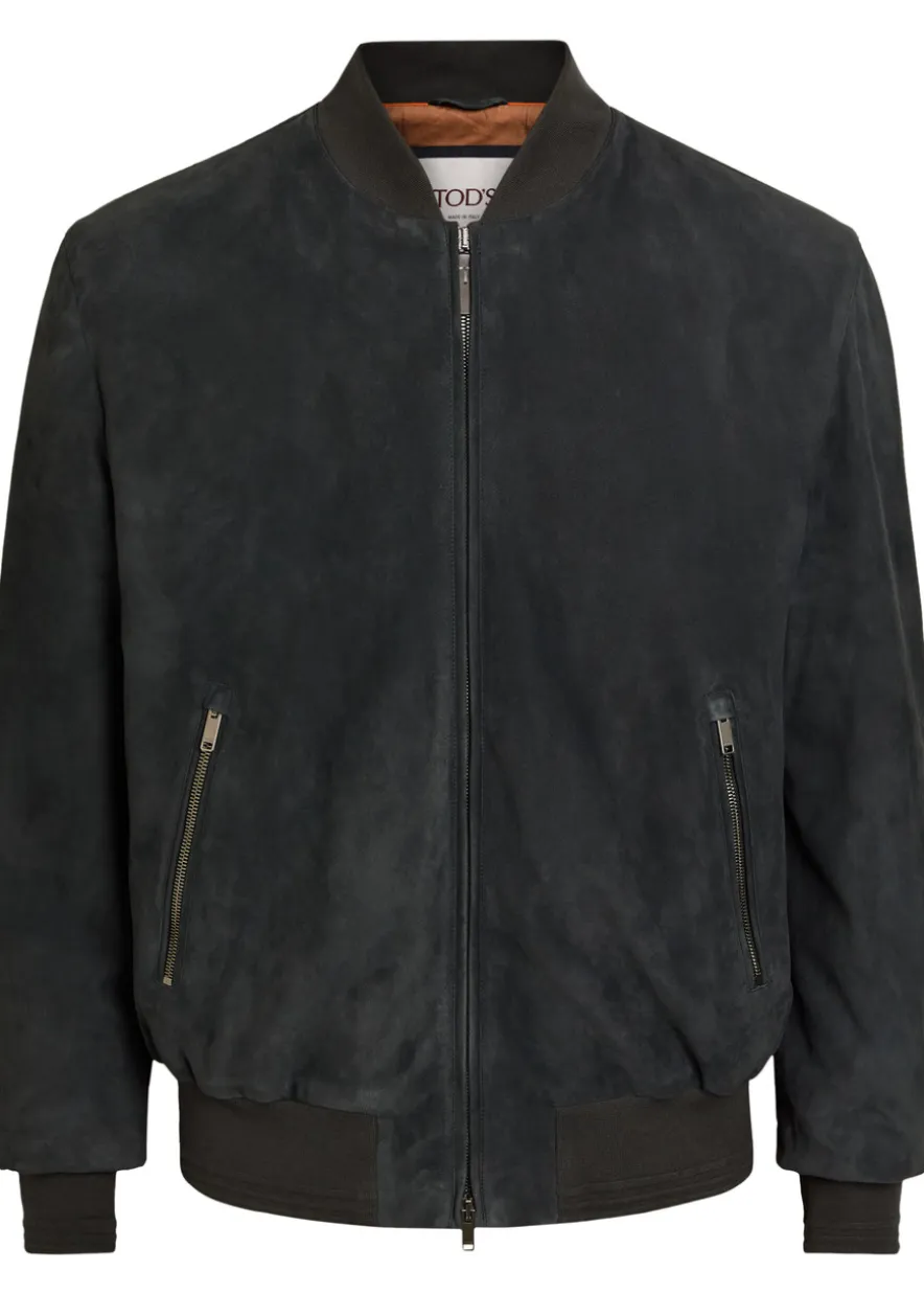 Suede bomber jacket