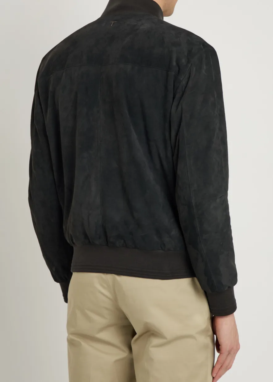 Suede bomber jacket