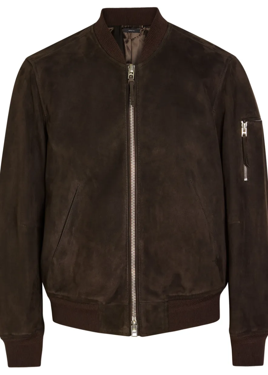 Suede bomber jacket
