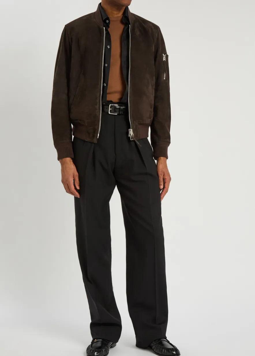 Suede bomber jacket