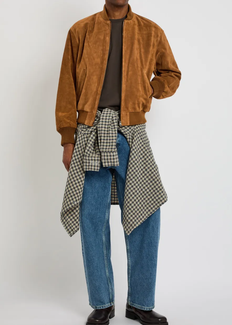 Suede bomber jacket