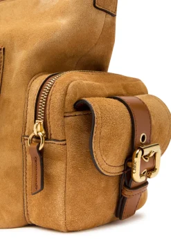 Suede camera bag