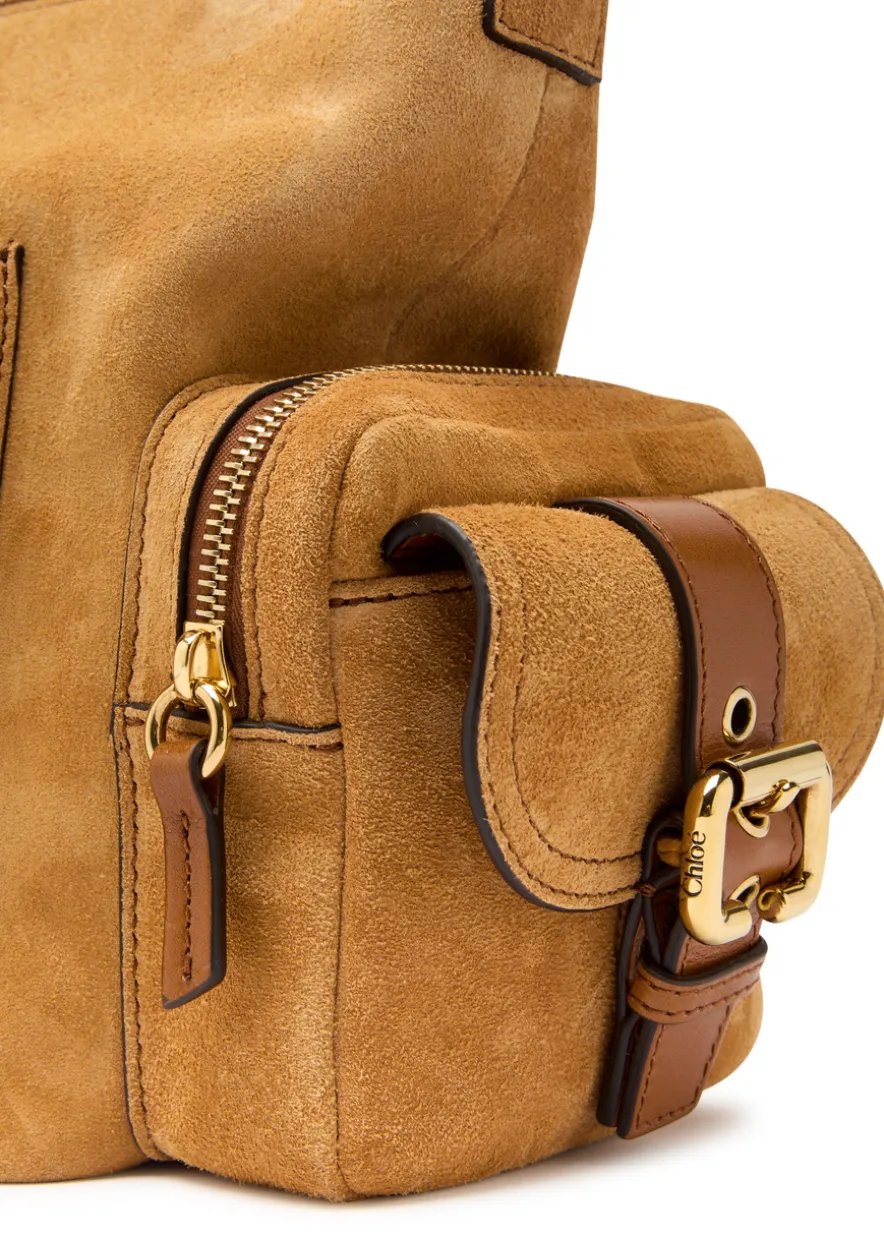Suede camera bag