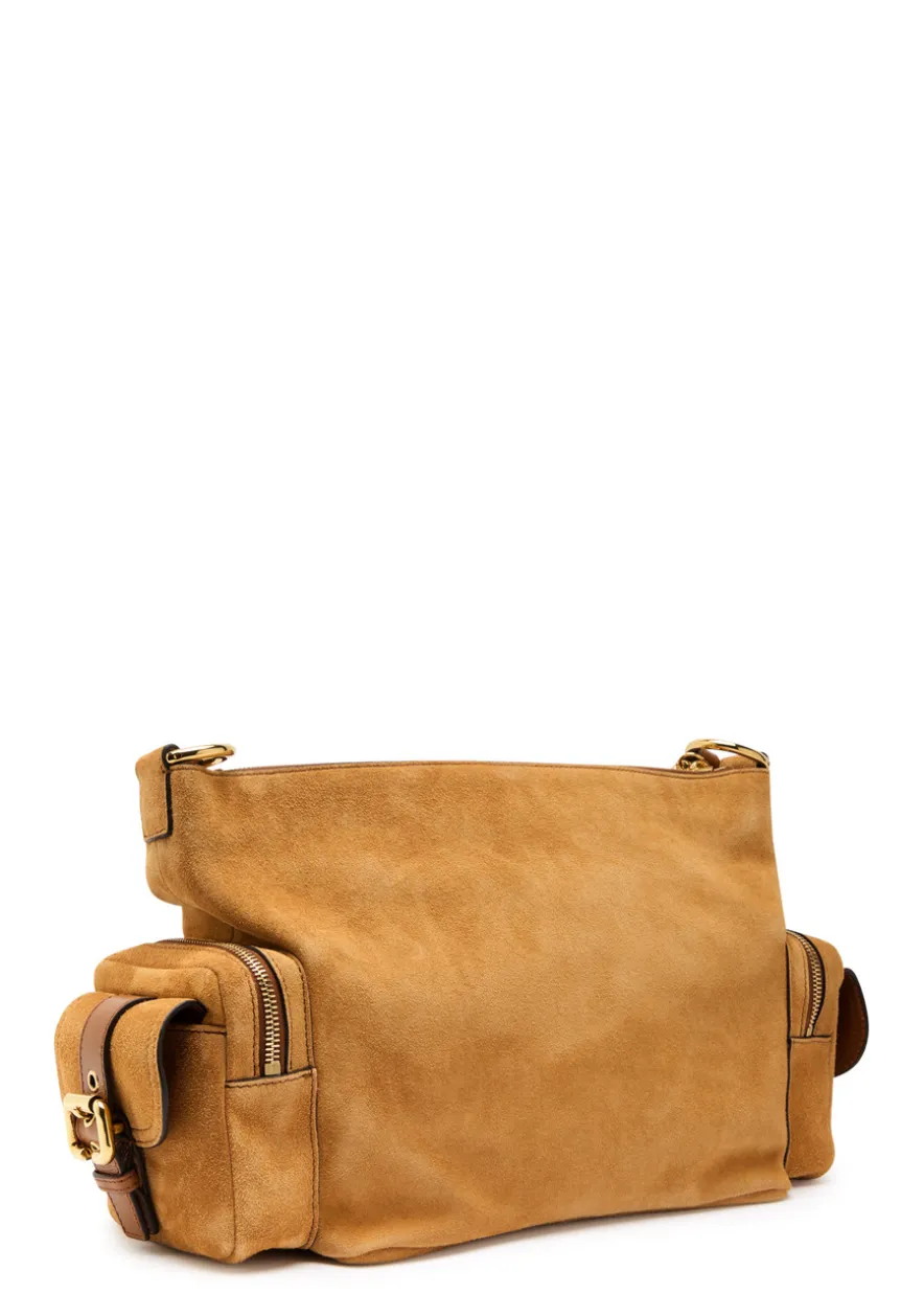 Suede camera bag