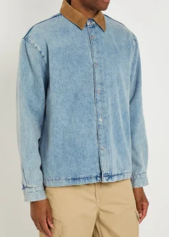 Suede Collar Denim Overshirt