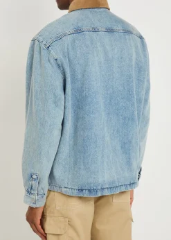 Suede Collar Denim Overshirt