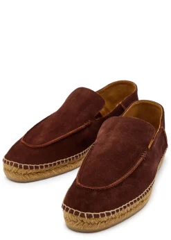 Suede espadrille loafers