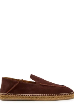 Suede espadrille loafers