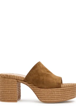 Suede espadrille sandals