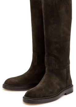Suede knee-high boots