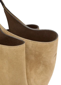 Suede top handle bag