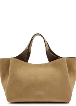 Suede top handle bag
