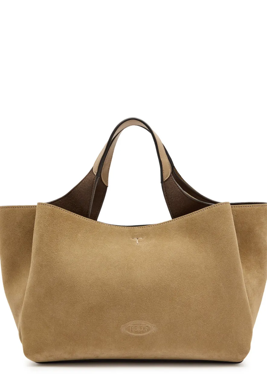 Suede top handle bag