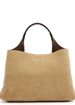 Suede top handle bag