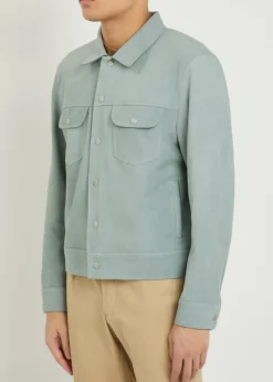 Suede trucker jacket