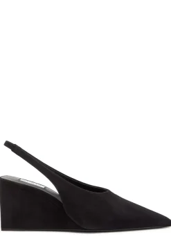 75 suede wedge slingback pumps