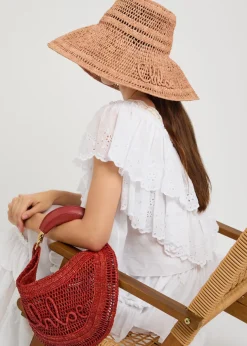 Summer Banana logo raffia hat