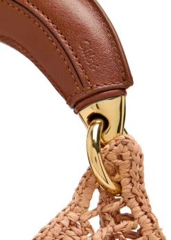 Summer Banana logo raffia shoulder bag