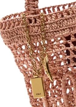 Summer Banana logo raffia tote